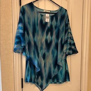 Blue Patterned Women's Top